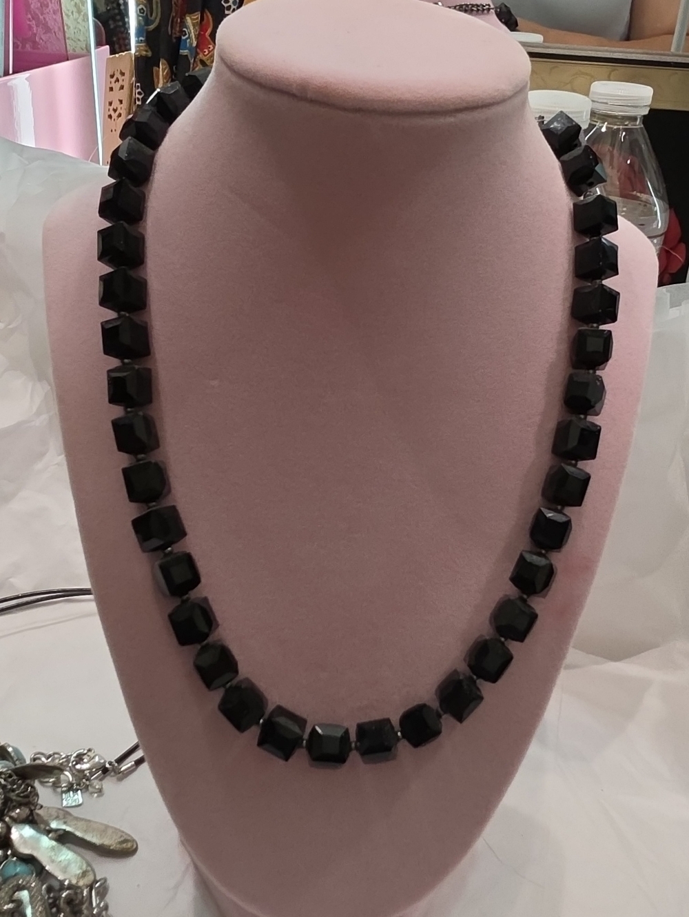 Black Faceted Bead Necklace - Women Jewelry